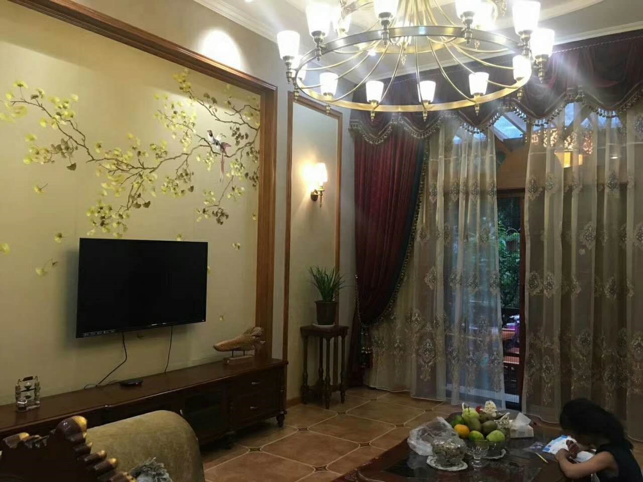 美式客廳電視背景墻實景圖