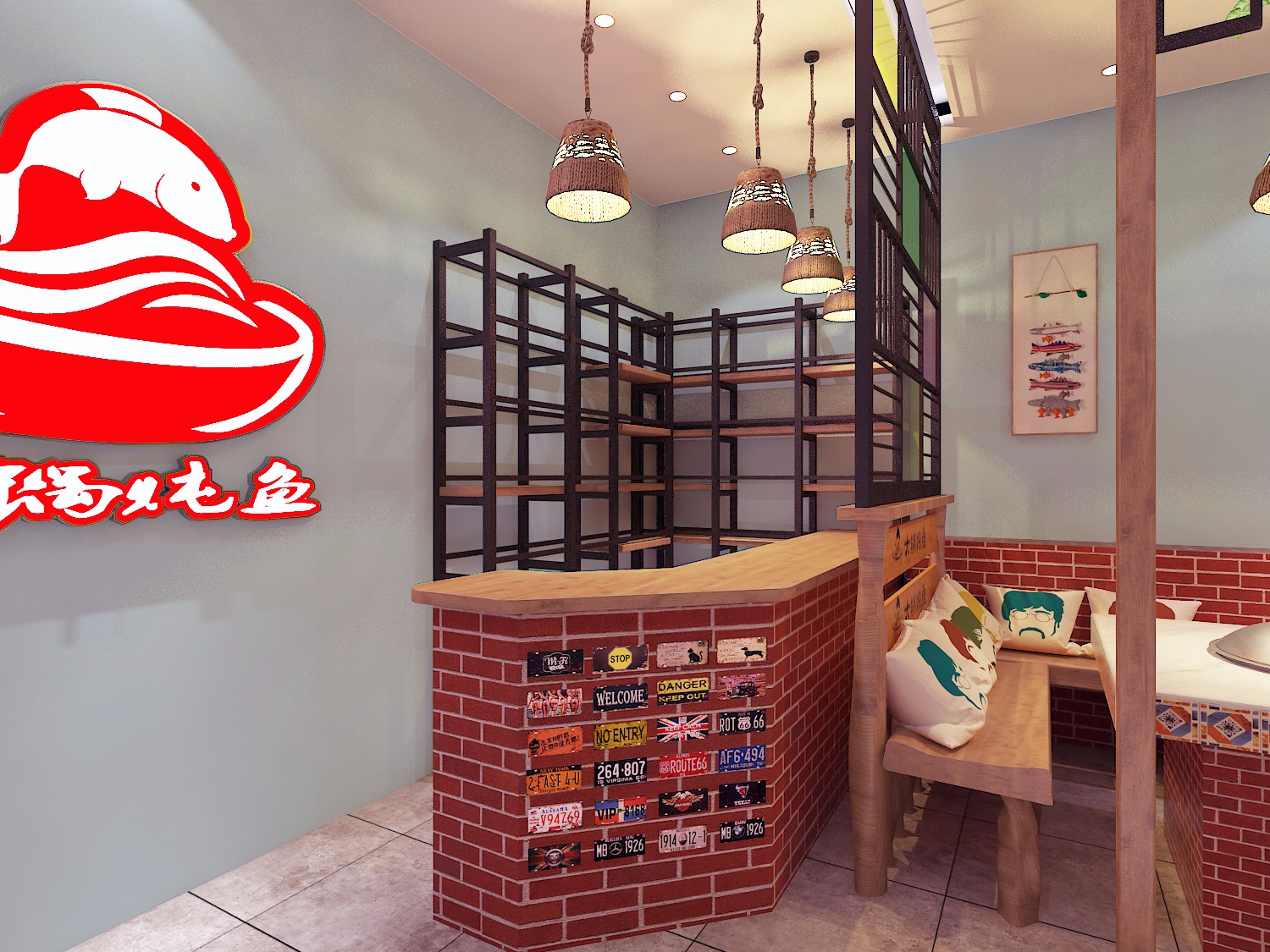 餐廳收銀臺(tái)效果圖