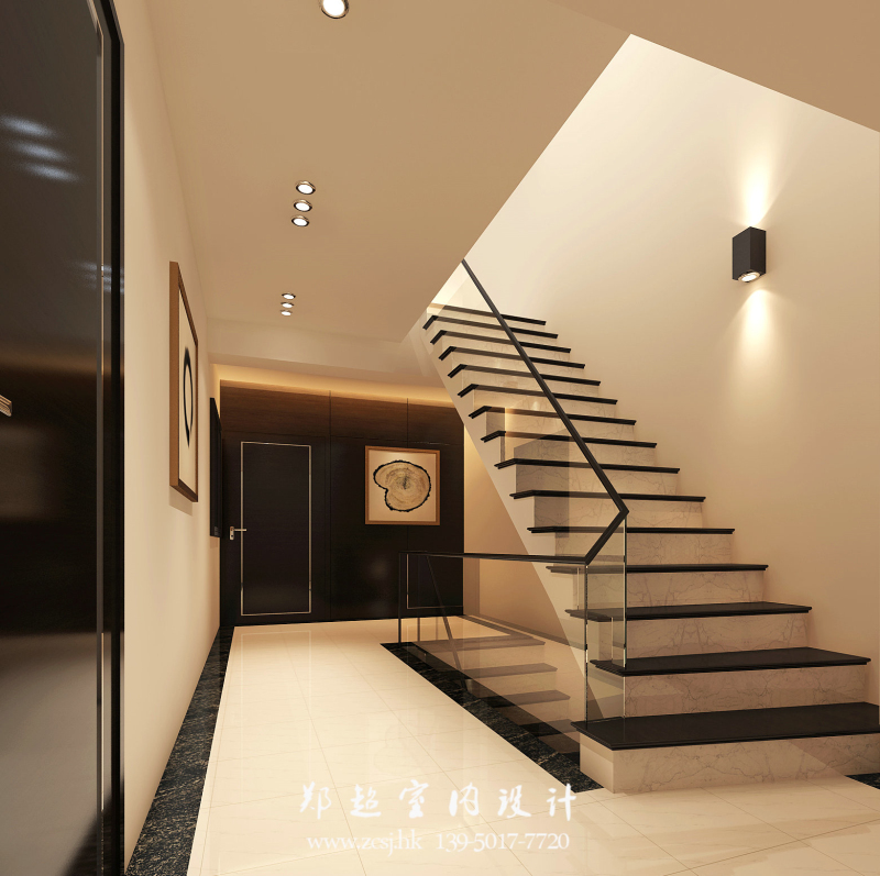 現(xiàn)代樓梯過(guò)道效果圖